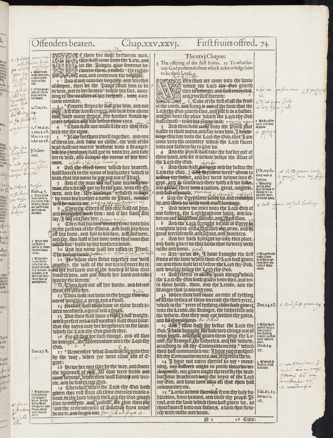 Bodleian Library Arch. A b.18, fol. N2r (Deuteronomy 25–26)