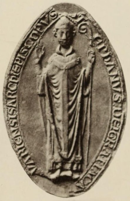 The seal of Stephen Langton as Archbishop of Canterbury (1207–1228), from W. de Gray Birch, Catalogue of Seals in the Department of Manuscripts in the British Museum (1887), via Wikimedia Commons