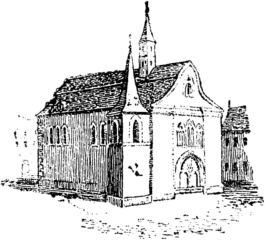 The Bethlehem Chapel, Prague, drawing by Nelly Erichsen for Count Lützow, The Story of Prague (1902), via Wikimedia Commons