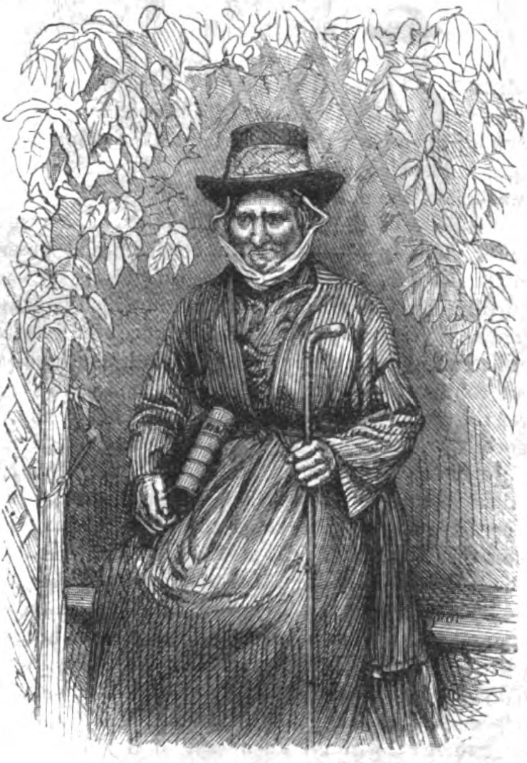 Mary Jones in old age with her Bible, engraving from The Sunday at Home, no. 1284 (London, 1878)